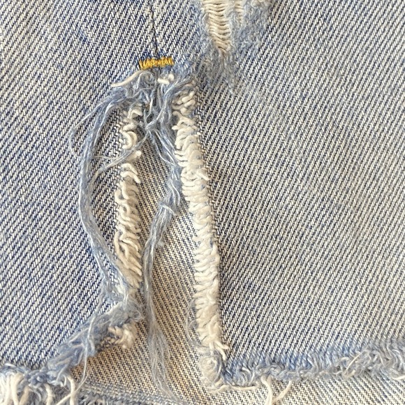 Agolde Dee Distressed Denim Shorts Womens 23 Blue Coachella Festival Hippie Chic - Picture 10 of 11